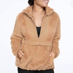 Victoria's Secret PINK Tan Sherpa Pullover Size Small NWT